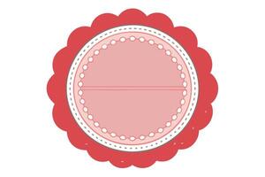 Ornate Scalloped Label Design with Dots, Pink Circle and Blank Space vector