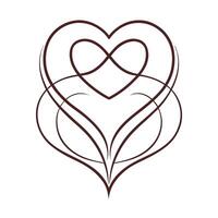 Heart and Infinity Symbol Elegant Outline Design on White Background Isolated vector