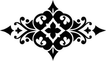 Black Ornamental Flourish Design with Filigree Details on Transparent Background vector