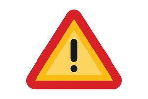 Caution Sign Exclamation Mark Red Border Yellow Center on White Background vector
