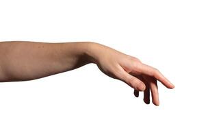 Hand gracefully reaching out with fingers slightly curved, expressing interaction, connection, and photo