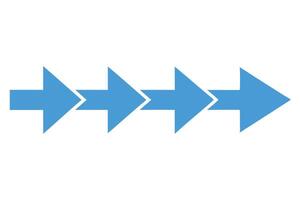 Forward Progression Arrows in Sequence on White Background Direction Concept vector