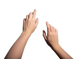 Hand reaching forward in a grasping gesture, fingers outstretched to take or catch something. Open photo