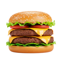 A big hamburger with cheese and lettuce png