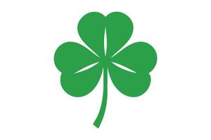 Green Shamrock Icon on White Background, Three Leaf Clover, Minimalist Design vector