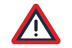 Red Triangle Warning Sign Isolated Exclamation Point on White Background Icon Design vector