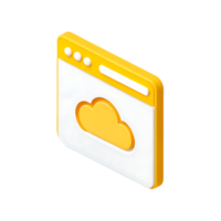 Isometric illustration of cloud computing on a website. png