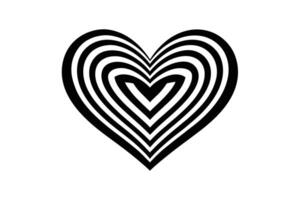 Striped Heart Shape on Transparent Background Abstract Minimalist Design vector
