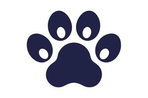 Isolated Navy Paw Print with White Pads on White Background Animal Signage vector