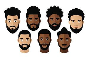 Diverse Group of Stylish Men Portrait on White Background vector