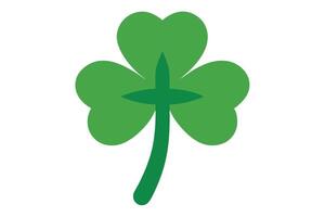 Shamrock Clover Flat Design on White Background Irish Symbol Luck Icon vector