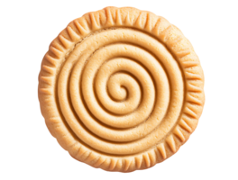 Close up of a spiral patterned cookie. png