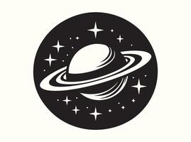 Solid black galaxy silhouette with sparkling star cluster backdrop vector