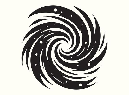 Minimalist black spiral swirl
