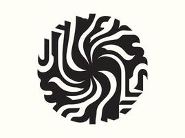 Mesmerizing Optical Illusion Silhouette in Black and White vector