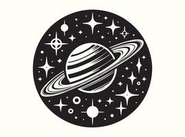 Abstract black galaxy silhouette with celestial star patterns vector