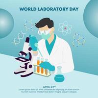 World Laboratory Day design with a scientist doing research vector