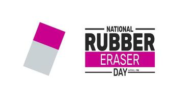 National Rubber Eraser Day celebrates the versatile and essential rubber eraser used by students and professionals to correct mistakes in writing and drawing. vector
