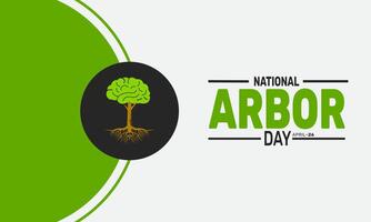 National Arbor Day promotes the importance of trees. It's a day to recognize the role they play in our ecosystem, air quality, and climate. Take part in tree planting activities to make a difference. vector