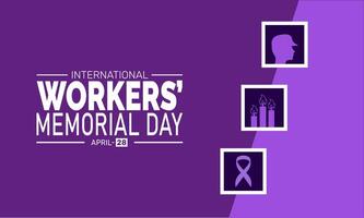 Workers Memorial Day raises awareness about workplace accidents and promotes improved safety standards for all. vector