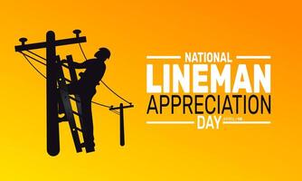 National Lineman Appreciation Day recognizes the hard work and dedication of linemen who ensure our power stays on. vector