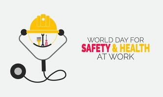 World Day for Safety and Health at Work encourages organizations to implement better safety measures for employees. vector