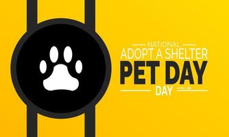 National Adopt a Shelter Pet Day emphasizes the importance of adopting pets from shelters, helping reduce the number of animals without homes while providing lifelong companionship and care. vector
