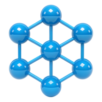 Abstract 3D model of a molecule structure. png