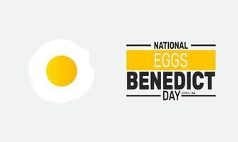 Eggs Benedict Day honors the iconic dish combining poached eggs, ham, and hollandaise sauce on English muffins. vector