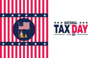 National Tax Day marks the date when taxpayers must submit their federal income tax returns. Missing the deadline may result in costly penalties, so be sure to file on time. vector