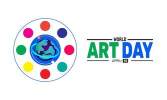 On World Art Day, celebrate the impact of visual art. Discover collections of paintings, sculptures, and illustrations that highlight creativity, passion, and the human experience. vector