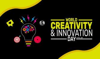World Creativity and Innovation Day promotes the importance of creative minds and groundbreaking ideas. It fosters an environment where innovation thrives and impacts industries worldwide. vector
