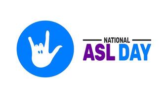 National ASL Day highlights the importance of American Sign Language. Join the movement by learning key ASL signs and fostering a more inclusive world for the Deaf community and their language. vector