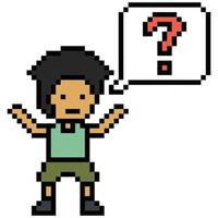 Decor of man male boy with question quiz question mark art. vector