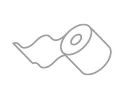 Simple line art illustration of a roll of paper with a section unfurling. Perfect for representing concepts like beginnings, processes, or continuous flow. vector