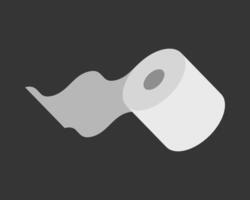Stylish minimalist illustration of a toilet paper roll with a flowing end. Perfect for website banners, app icons, or representing cleanliness, hygiene, and simplicity. vector