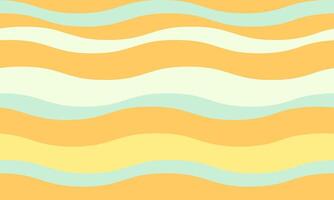 Abstract wavy stripes in pastel yellow, cream, and mint green create a cheerful, summery pattern. Perfect for backgrounds, textiles, or website designs needing a playful, optimistic aesthetic. vector