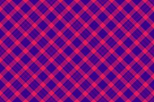Vibrant diagonal plaid pattern in bold pink and purple. Perfect for textile design, website backgrounds, or fashion projects. vector