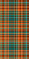 Vibrant abstract plaid pattern in teal, orange, and brown. Perfect for textile design, website backgrounds, or fashion projects. vector