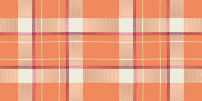 Vibrant peach and cream plaid pattern. Perfect for textile design, autumnal themes, or adding a touch of warmth to your projects. vector