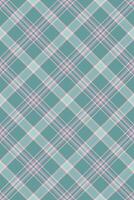 Back to school seamless fabric texture, dress plaid check textile. Warm background tartan pattern in light and teal colors. vector