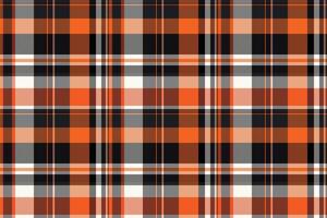 Vibrant orange and black plaid pattern. Perfect for textile design, autumnal projects, or adding a touch of rustic charm to your designs. This seamless texture offers endless creative possibilities. vector
