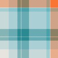 Stylish teal, peach, and brown plaid pattern. Perfect for textile design, fashion, website backgrounds, or scrapbooking. This calming yet vibrant design evokes a sense of comfort and sophistication. vector
