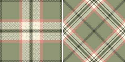 Elegant sage green and blush pink plaid patterns, perfect for textile design, fashion, or website backgrounds. vector