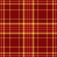 Vibrant red and gold plaid pattern. Perfect for autumnal designs, textiles, or website backgrounds. This seamless texture evokes warmth, tradition, and a touch of rustic charm. vector