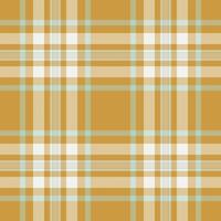 Apparel fabric background plaid, valentine check seamless texture. Kilt pattern textile tartan in amber and white colors. vector
