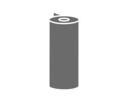 Simple gray roll icon perfect for representing packaging, materials, or data storage. Clean, minimalist design ideal for websites, apps, or presentations. vector