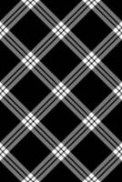 Stylish black and white plaid pattern. Geometric design featuring intersecting lines creates a timeless, versatile texture ideal for fashion, web design, or print projects. vector