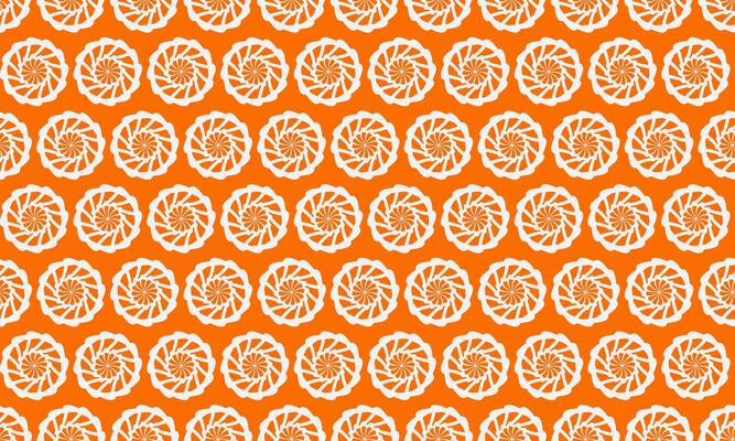 Vibrant orange and white geometric pattern. Repeatable design featuring stylized floral motifs, perfect for backgrounds, textiles, or web design. Clean, modern aesthetic conveys energy and optimism.