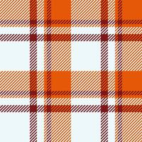 Vibrant orange and maroon plaid pattern on a white background. Perfect for autumnal designs, textile projects, or adding a touch of warmth and style to any project. vector